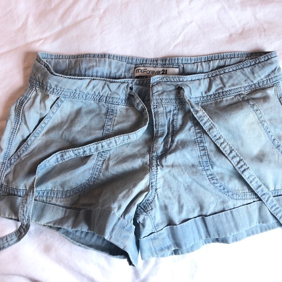 Front-Tie Forever 21 Mid-Waisted Shorts (XS/S) - Picture 1 of 3